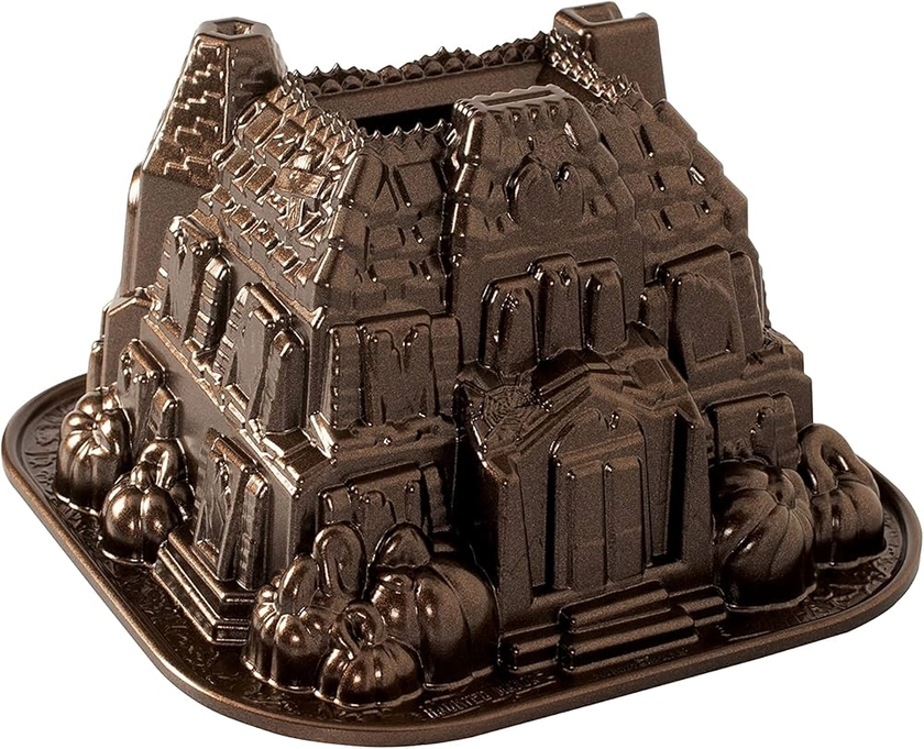 Nordic Ware Haunted Manor 10-Cup Bundt Pan, Original Cast Aluminium Bundt Tin, Bundt Cake Tin with Halloween Design, Cake Mould Made in The USA, Colour: Bronze : Amazon.co.uk: Home & Kitchen