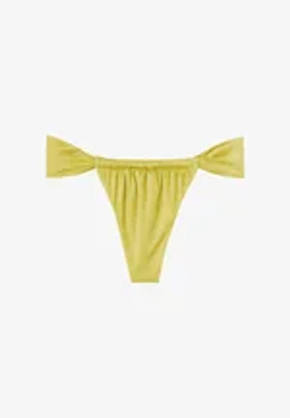 Calzedonia Bas de bikini - gelb shiny satin retro green/vert métallisé - ZALANDO.FR