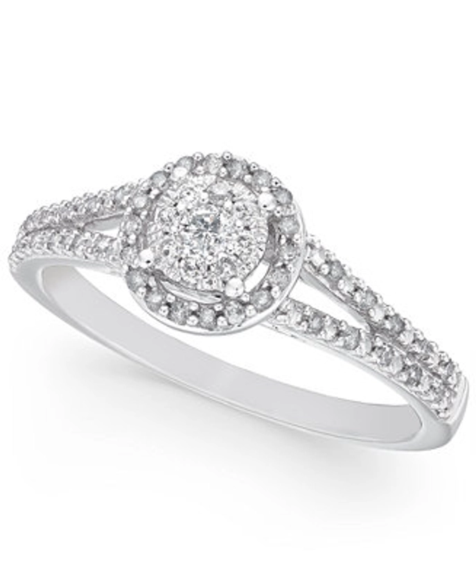 Promised Love Diamond Promise Ring in 10k White Gold ( 1/4 ct. t.w.) - Macy's
