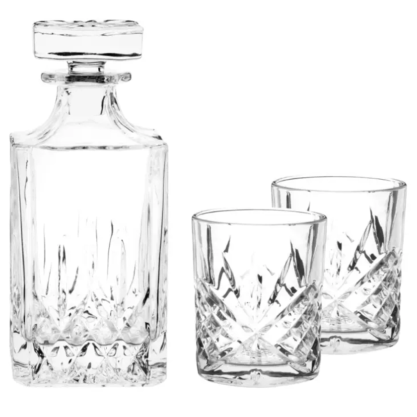 Coffret carafe en verre 1.6L et verres (x2)