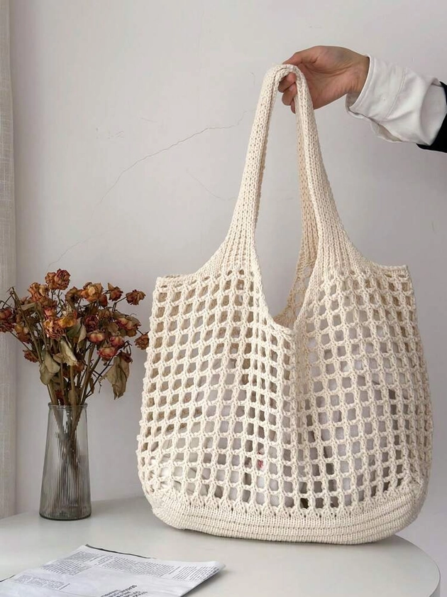 Lightweight,Casual Women's Minimalist Large Capacity Hollow Out Woven Shopping Bag Crochet Bag,Mothers Day Gift For Mom,Large Capacity Tote Bag For And Travel School Bag For Graduate,Teen Girls,Freshman,Sophomore,Junior & Senior In College,University & High School,Perfect For Outdoors,Travel & Back To School For Teen Girls Women College Students Perfect For College,Outdoors,Travel,Outings,School Bag,Large Capacity,Portable,For Teen Girls Women College Students,Perfect For Office,College,Elementa