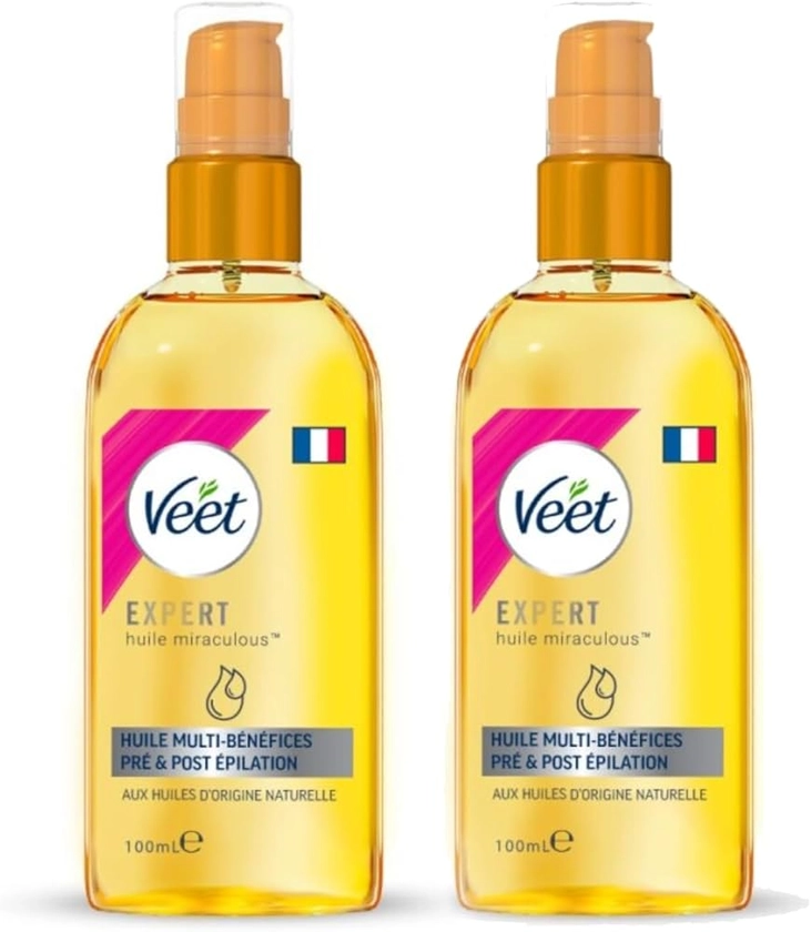 Veet - Hydratant Huile Miraculeuse Post Épilation et Pré et Post Rasage - À Base d'Huiles d'Origine Naturelle (200ml)