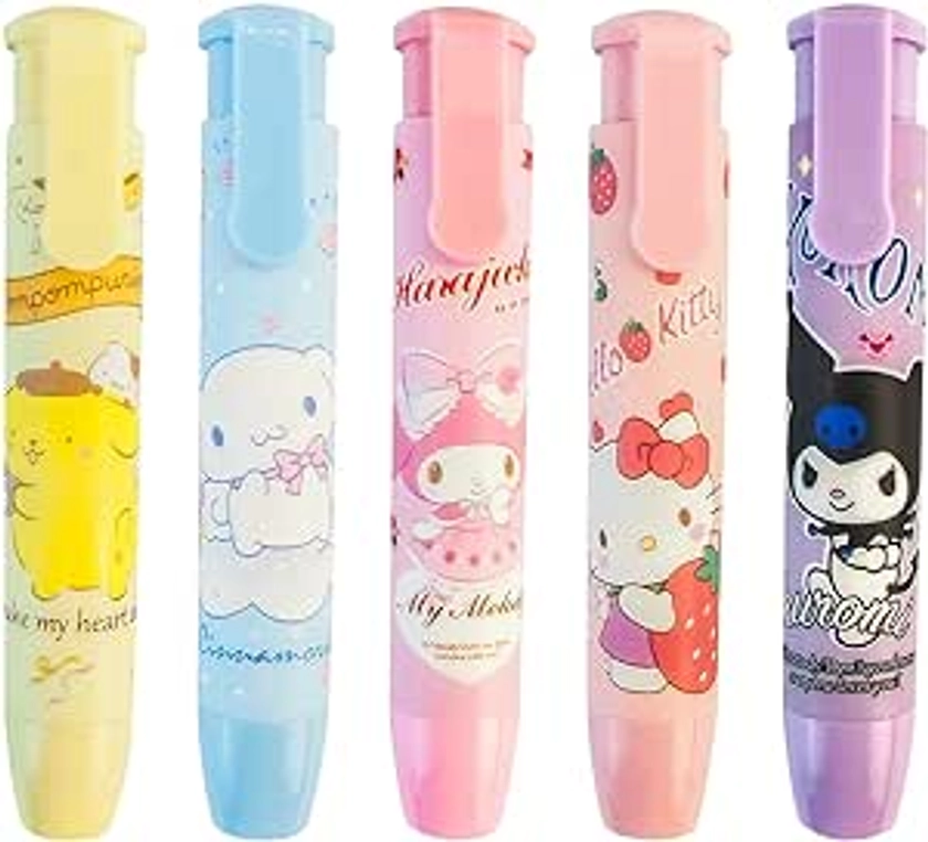 Dyceeyisi 5Pcs Cute Erasers for Kids Retractable Pencil Pencils Kawaii Eraser Fun Back to School Supplies Kid Party Favors Gift, Suitable Children Over 6 Years Old, Rubber (WY-010XPC-230630) : Amazon.com.au: Toys & Games