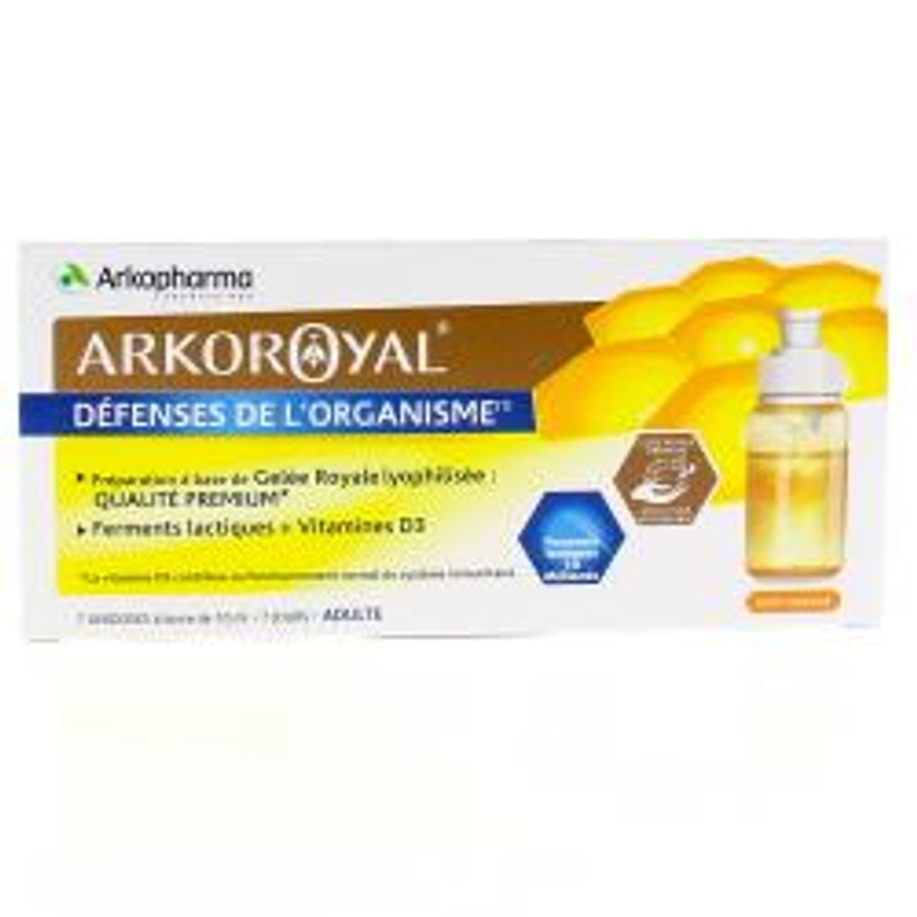 ARKOPHARMA Gelee royale probiotiques boite de sept doses - Grande Pharmacie du Forum