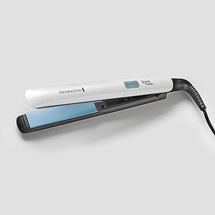 Remington Shine Therapy Hair Straightener with Advanced Ceramic coating infused with Moroccan Argan Oil for sleek & smooth glide, Floating plates, Digital display, 9 settings 150°C–230°C, S8500