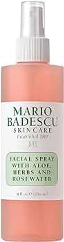 Mario Badescu Facial Spray with Aloe, Herbs and Rose Water for All Skin Types, Face Mist that Hydrates, Rejuvenates & Clarifies