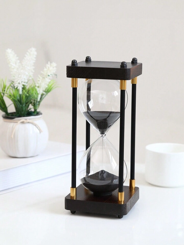 1pc 30-Minute Classic Wooden Hourglass Timer, Vintage Square Sand Timer, Graduation Season Gift