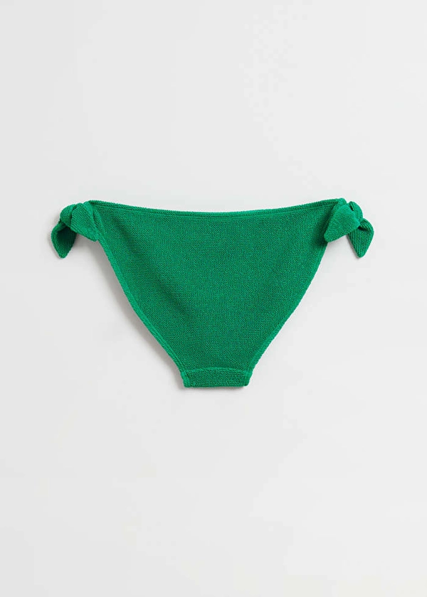 Crepe Knot Tie Bikini Bottoms - Sea green - Bottoms - & Other Stories US