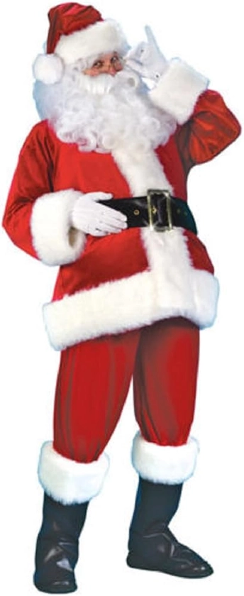 Edhomenn Costume de Père Noël pour homme - Costume de Père Noël rouge