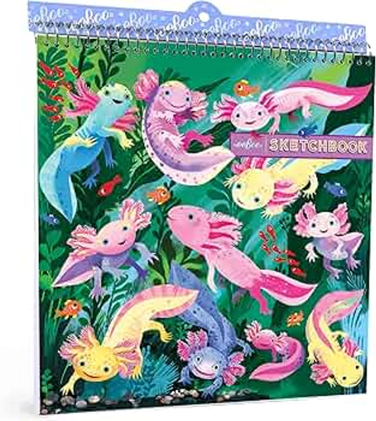 eeBoo: Sketchbook - Axolotl - 6" Square Spiral-Bound Book, 40 Matte Pages, Great for Doodling or Sketching, Inspires Creativity, Kids Ages 3+