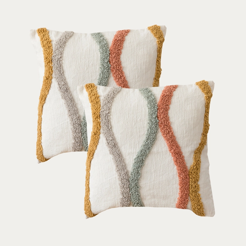 Pack 2 cojines multicolor Tufted | Kenayhome