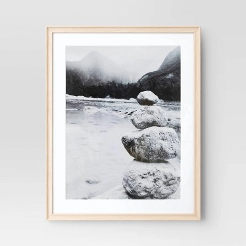 22" x 28" Matted to 18" x 24" Wedge Poster Frame Natural - Threshold™