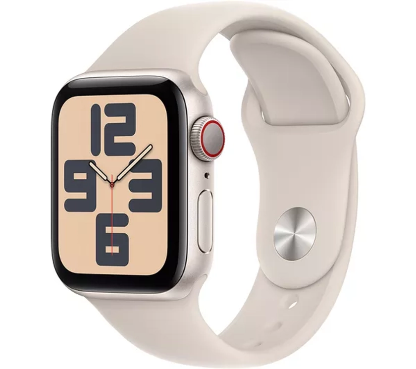 APPLE Watch SE Cellular (2023) - 40 mm Starlight Aluminium Case with Starlight Sport Band, S/M