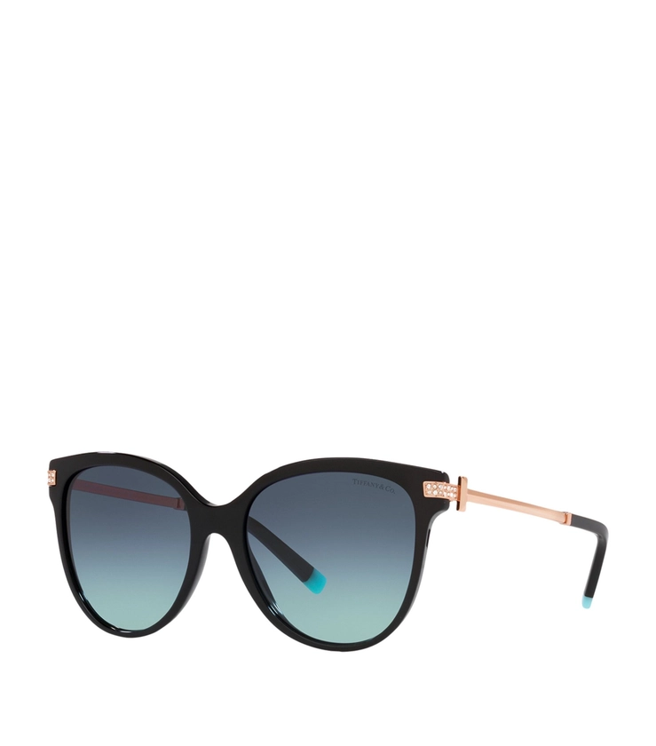 Womens Tiffany & Co. black Crystal-Embellished Pillow Sunglasses | Harrods UK