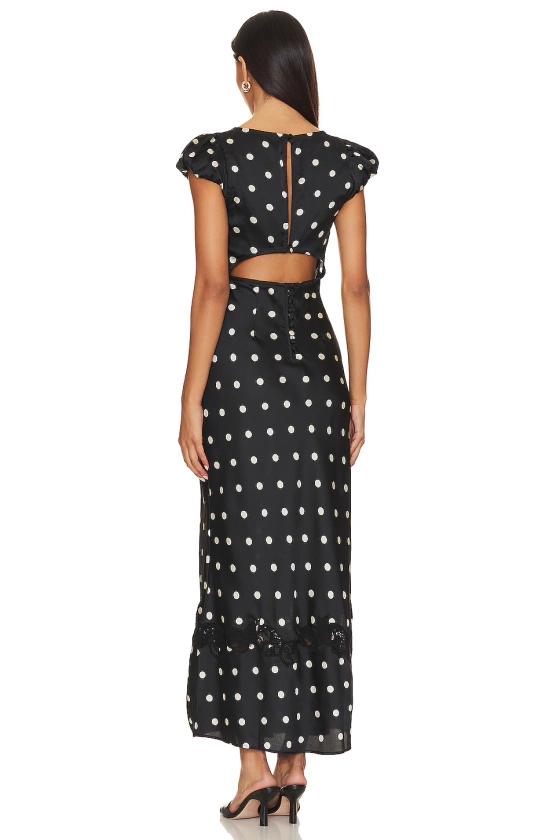 Free People Butterfly Babe Midi Dress in Black And White Comb | REVOLVE