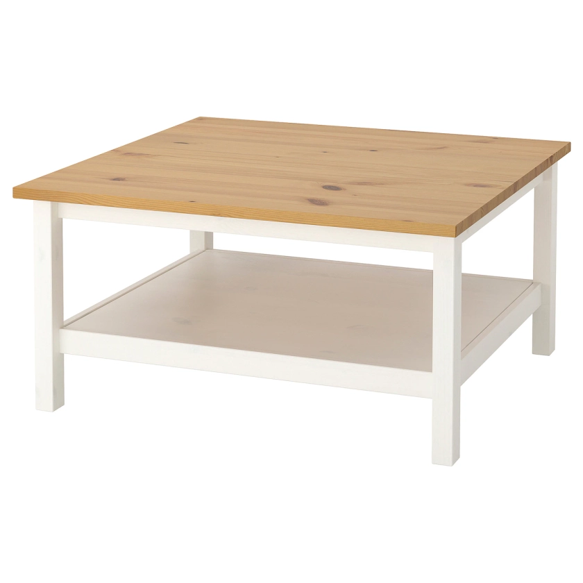 HEMNES white stain, light brown, Coffee table, 90x90 cm - IKEA