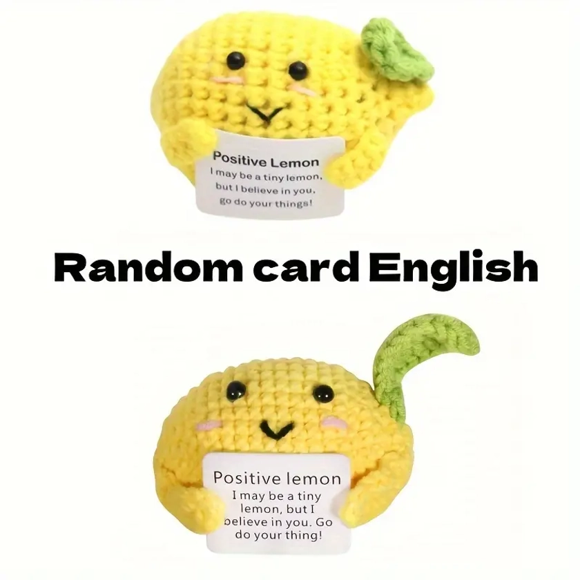 Creative Lemon Plush Ornament Hand woven Cards - Temu