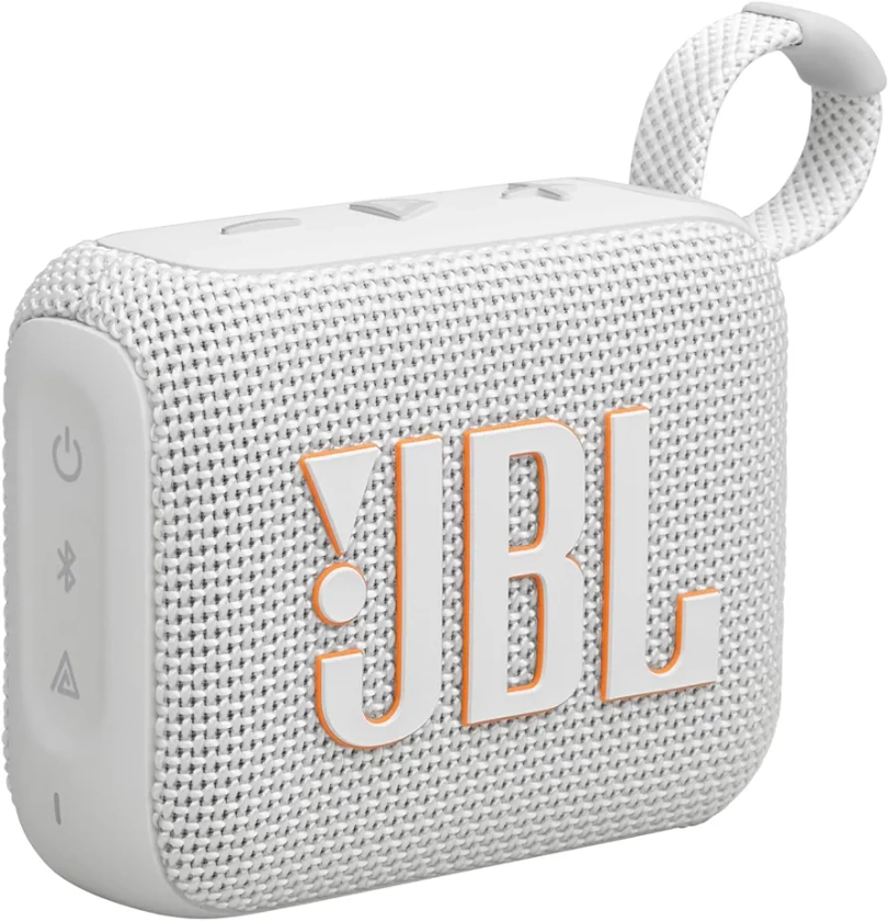 JBL Go 4 - Ultra-Portable, Waterproof and Dustproof Bluetooth Speaker, 7-Hour Built-in Battery, Made in Part with Recycled Materials (White)