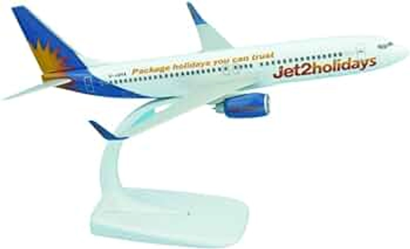 Model Airplane Jet2 Holidays Boeing 737-800 AeroClix G-JZHA 1/200 Scale Model Aircraft, perfect for display, 20cm length, comes with a stand