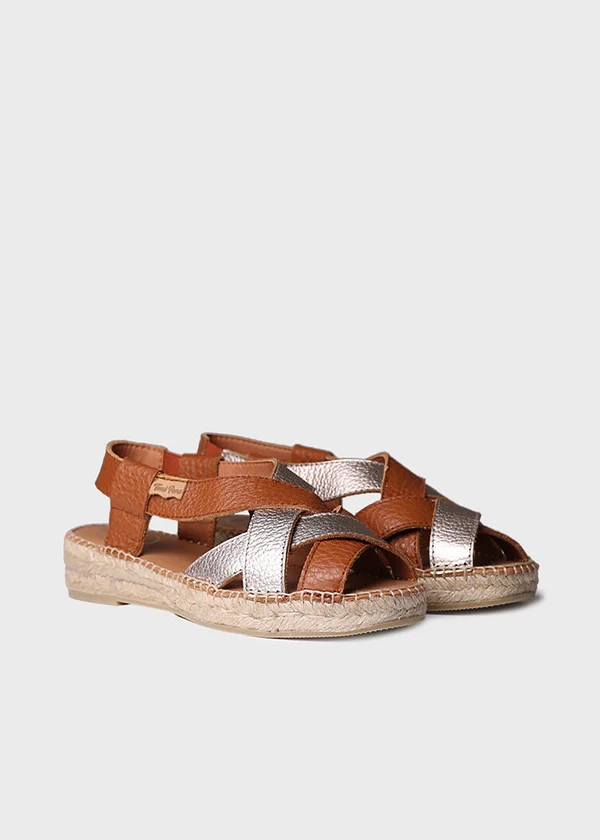 Espadrillot - Elia-BG, platina-ruskea nahka