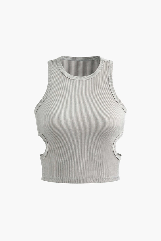 Solid Cut Out Tank Top