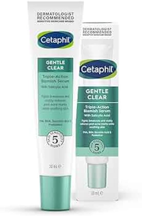 Cetaphil Gentle Clear Triple-Action Blemish Serum 30ml, with 0.5% Salicylic Acid and Niacinamide for Blemish-prone Sensitive Skin