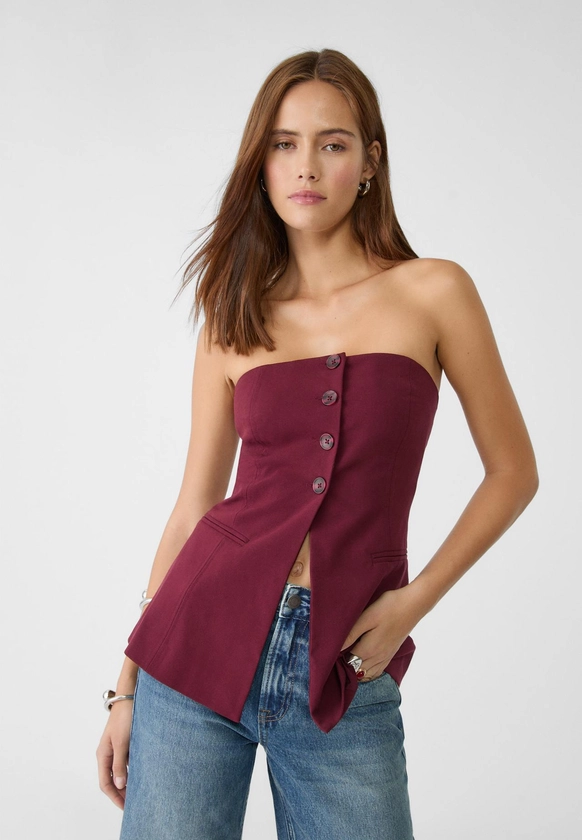 Top bustier habillé avec boutons