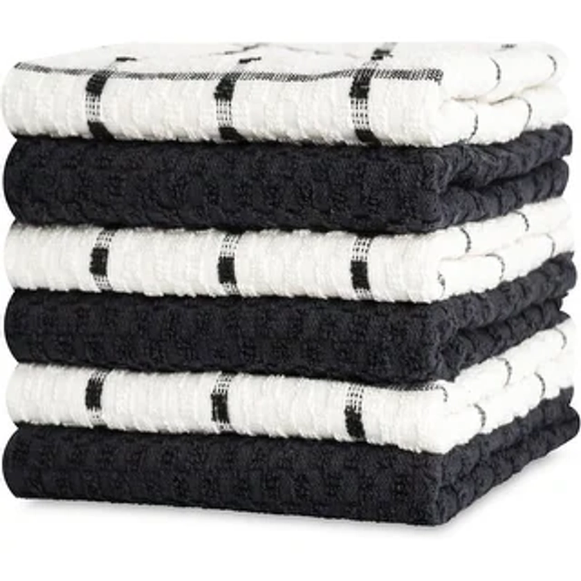 Soft & Absorbent Cotton Kitchen Towel Set Pack of 6 | Overstock.com Shopping - The Best Deals on Kitchen Towels | 44138752