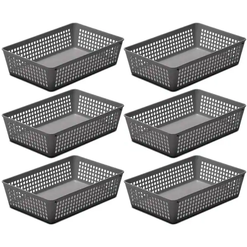 6-Pack Plastic Storage Baskets for Office Drawer, Classroom Desk | Overstock.com Shopping - The Best Deals on Plastic Storage | 36186645