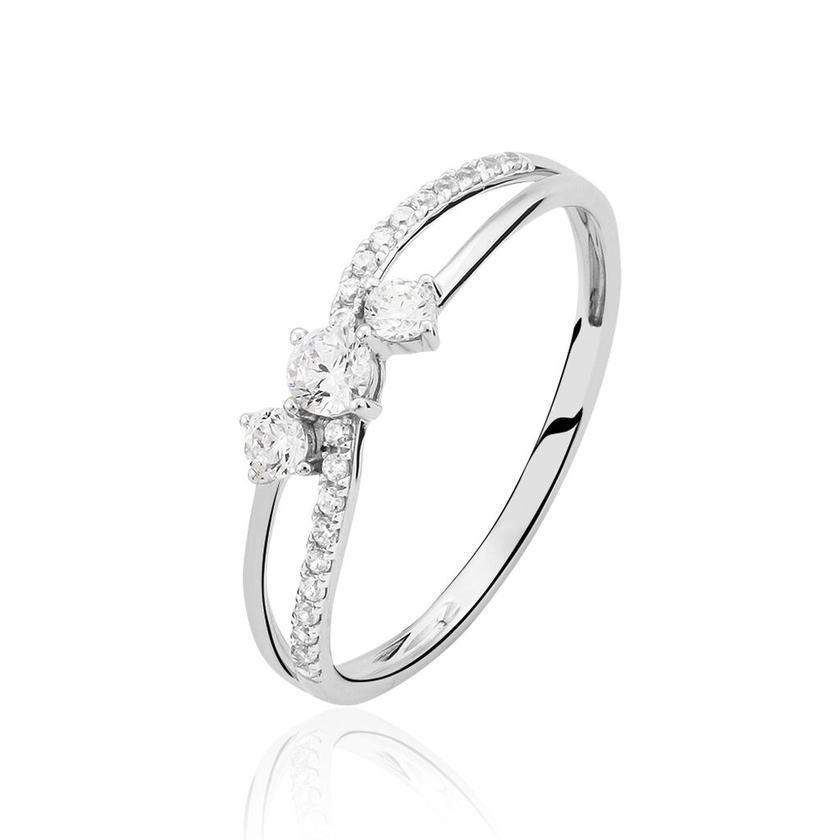 Bague Edwige Or Blanc Oxyde De Zirconium