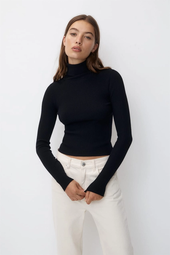 Pull maille col roulé - pull&bear