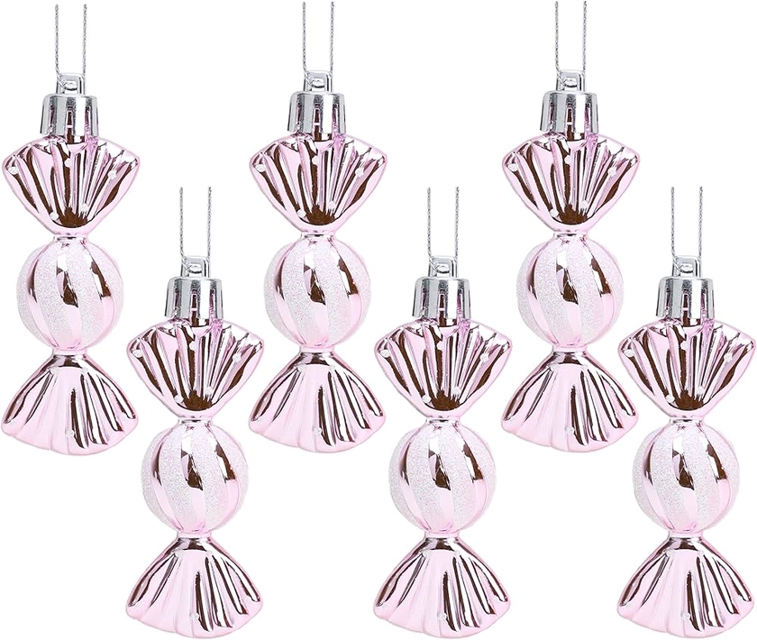 Christmas Concepts® Pack of 6-8cm Mini Sweet Shaped Baubles – Shiny & Glitter Decorated – Christmas Tree Decorations (Baby Pink) : Amazon.co.uk: Home & Kitchen