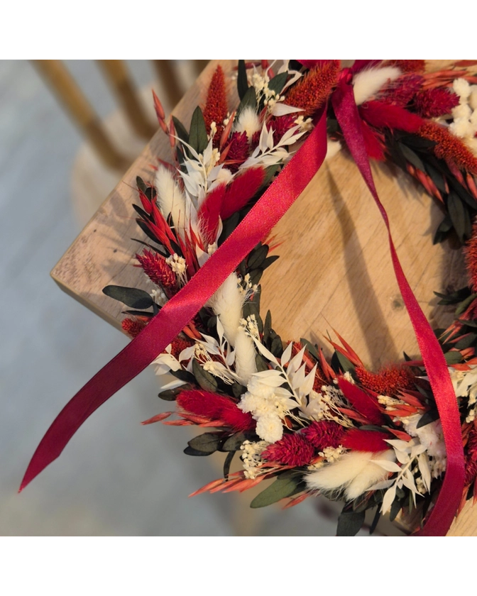 Atelier couronne de noël fleurs séchées|Samedi 23 novembre à 14h|