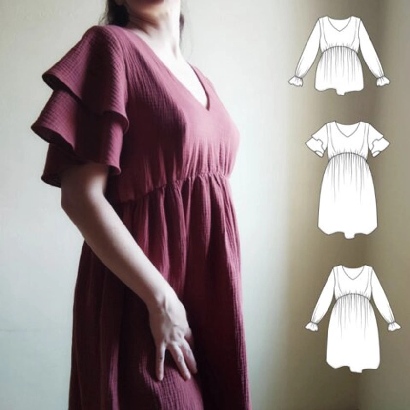 Robe femme "Glynis"- patron PDF- du 32 au 60