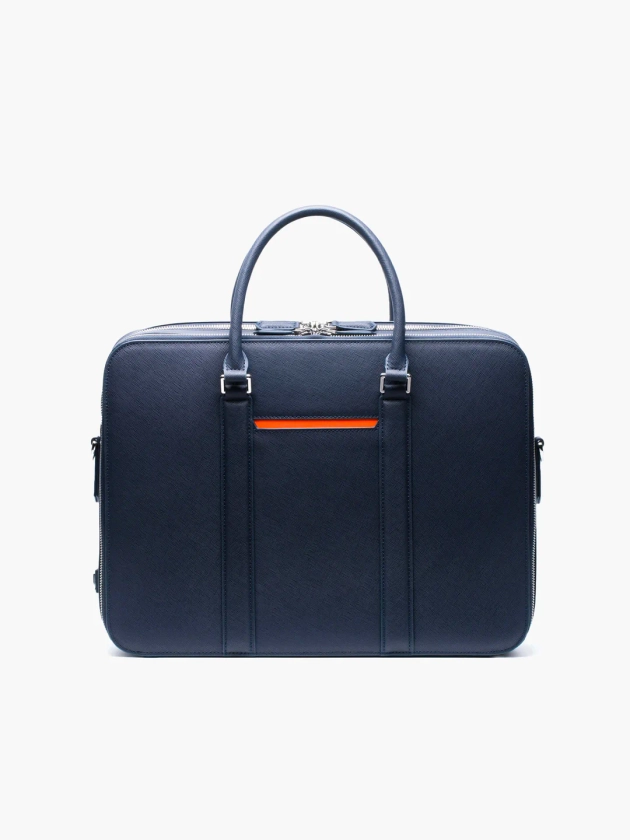Manhattan Double-Zip Leather Briefcase