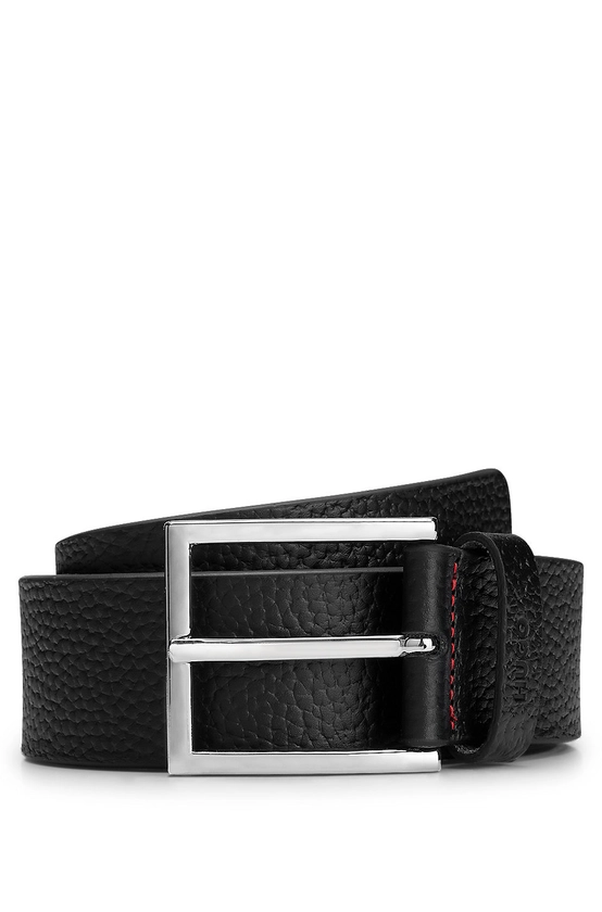 HUGO - Ceinture en cuir grainé avec passant à logo estampé 