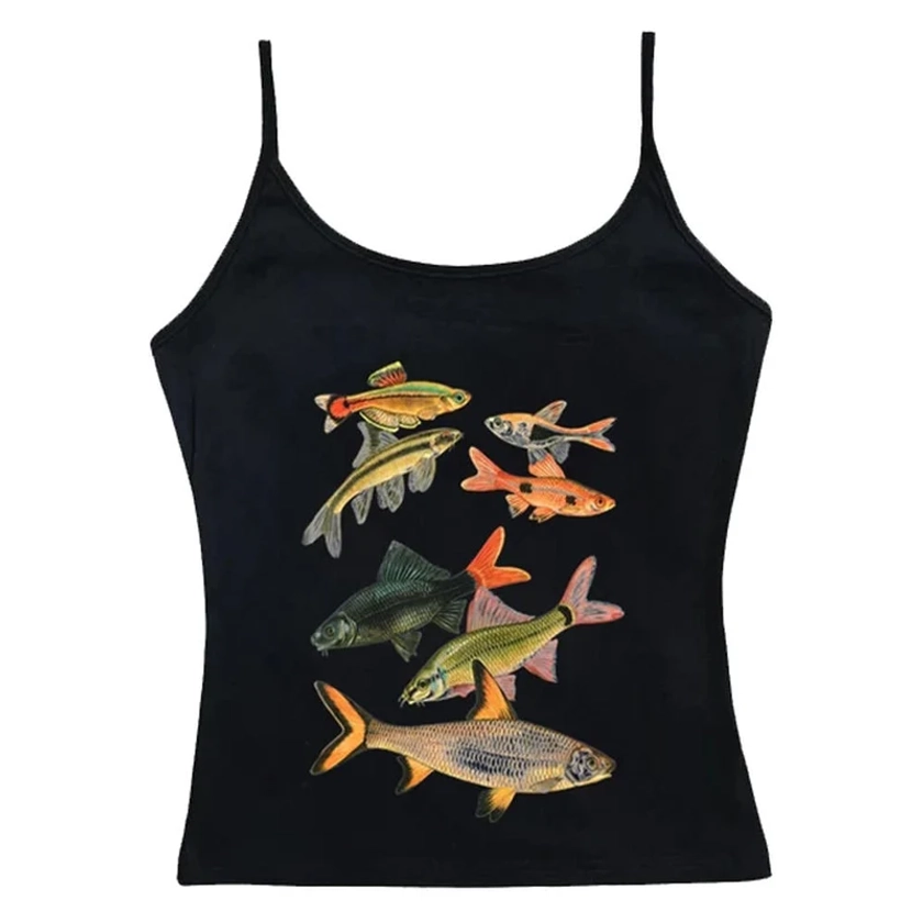 Fish Print Aesthetic Tank Top