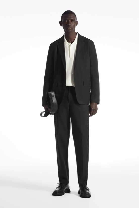 TAILORED TWILL PANTS - STRAIGHT - BLACK - Trousers - COS