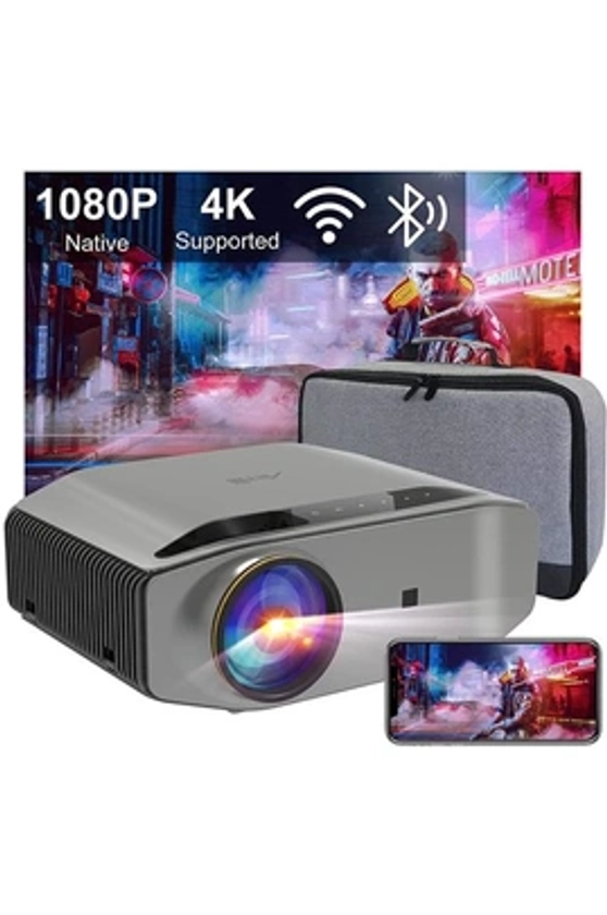 Artlii Energon2 Vidéoprojecteur Full HD 1080p Native Wifi Bluetooth Rétroprojecteur Supporte 4K Projecteur avec Fonction Zoom + Sac de Rangement
