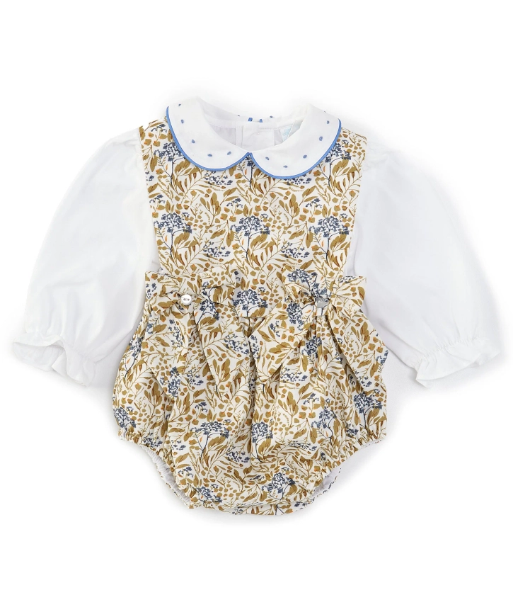 Edgehill Collection Baby Girls 3-24 Months Long Sleeve Woven Ruffle Collar Printed Bubble | Dillard's