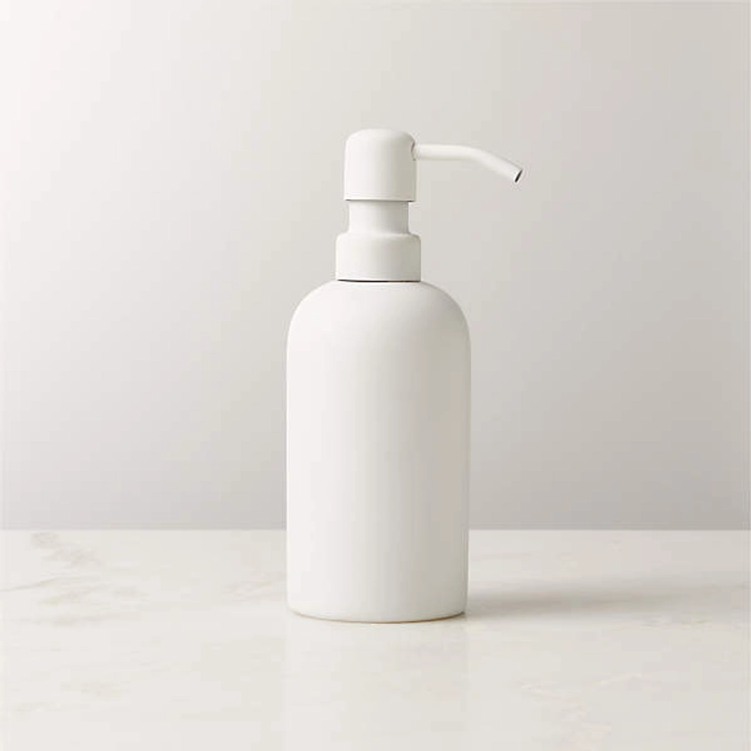 Rubber-Coated White Soap Pump 8 oz + Reviews | CB2