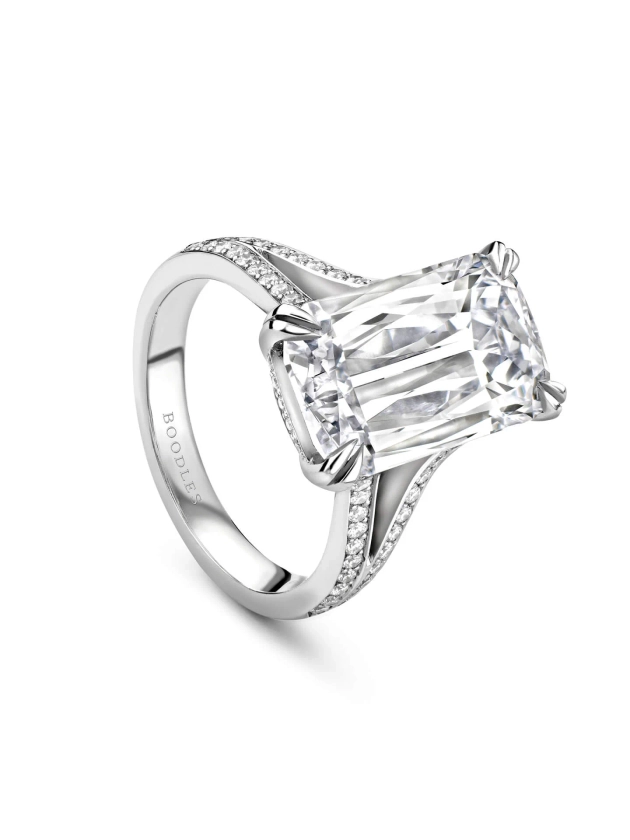 Ashoka Diamond Split Shoulders Platinum Ring | Boodles