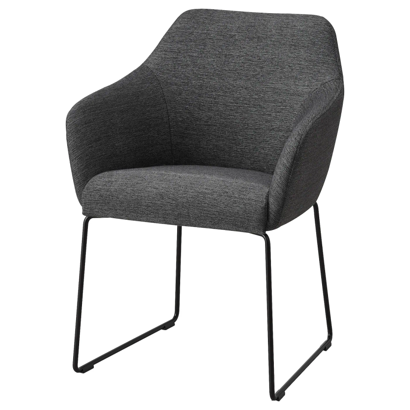 TOSSBERG Chaise, métal noir, gris - IKEA