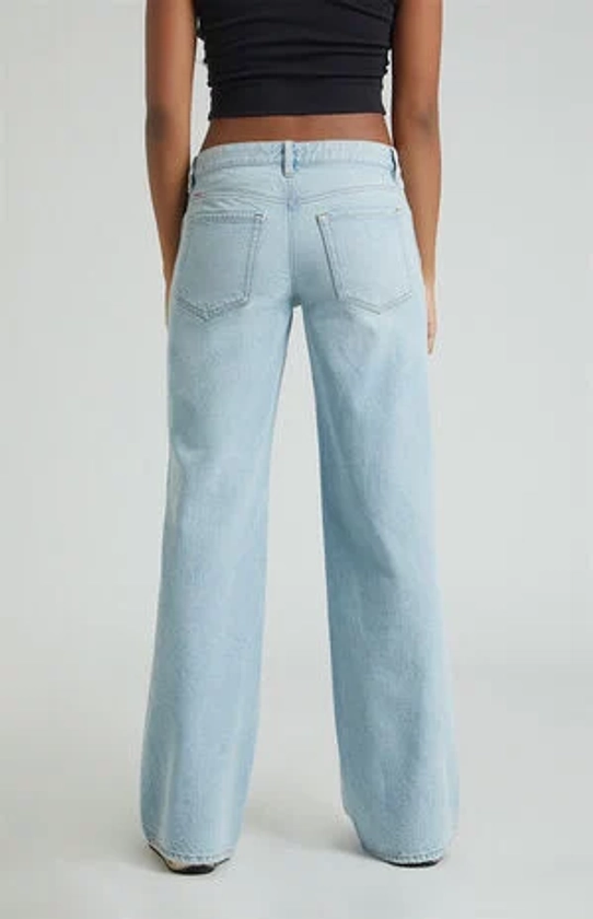 PacSun Casey Light Indigo Asymmetrical Low Rise Baggy Jeans | PacSun