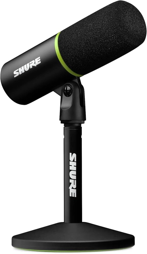 Shure MV6 Micro USB Gaming, USB-C, Microphone Dynamique, Mode Auto Level, Digital Popper Stopper, pour PC Gamers, Streamers