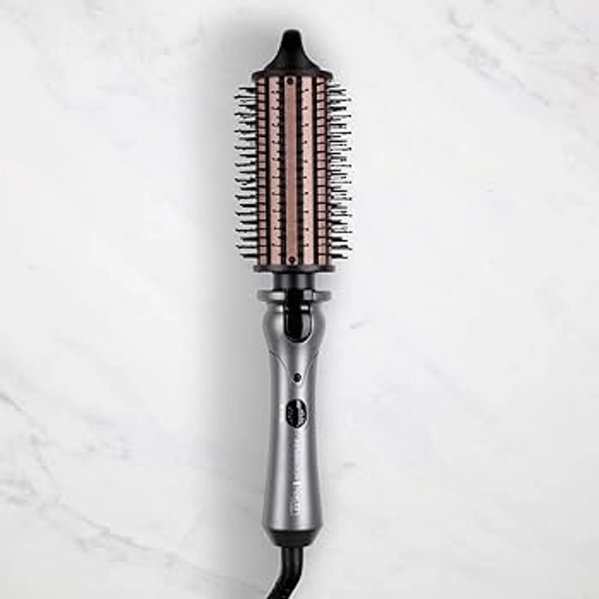 Remington Keratin Protect Heated Hot Hair Brush for Volume, Body, Bounce and Blow-Dry Style Curls (45mm Mixed Bristle Brush, Keratin & Almond Oil Infused Ceramic Barrel, 120°C-180°C) CB65A458