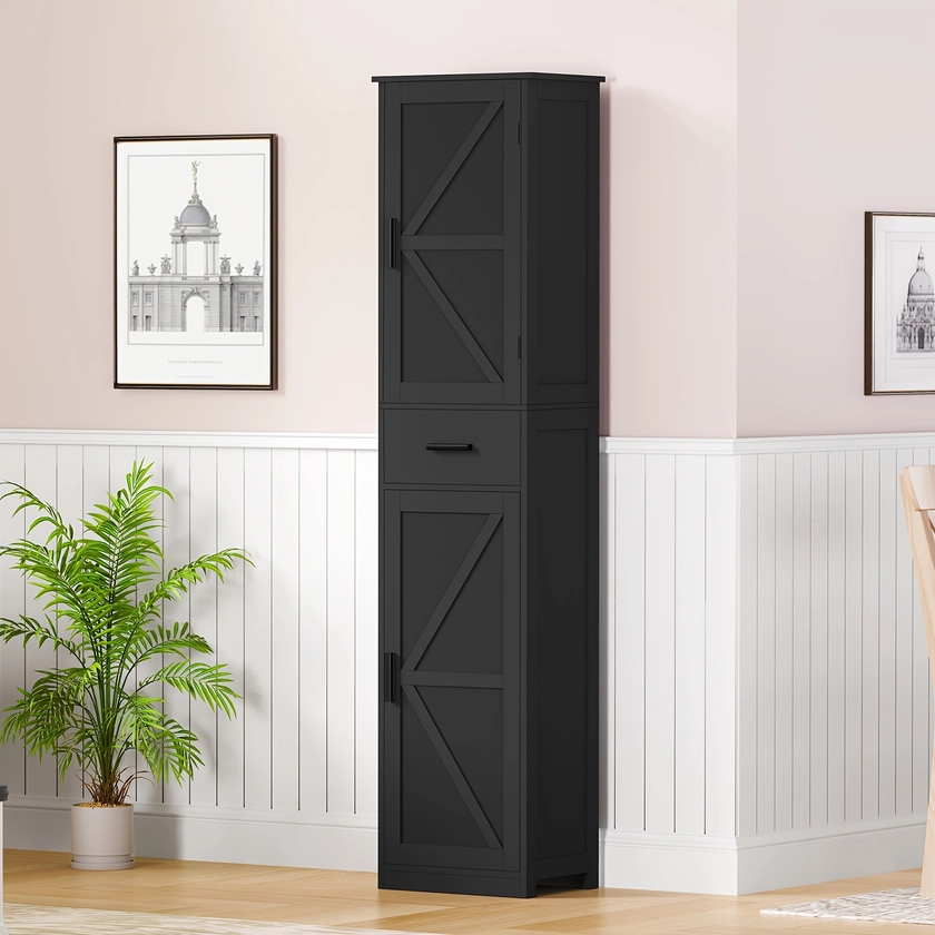 Fionline Tall Bathroom Cabinet 6 Shelves Narrow Cabinet 2 - Temu