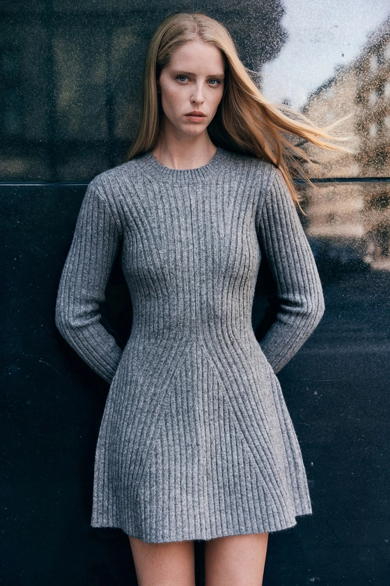 Rib-knit dress