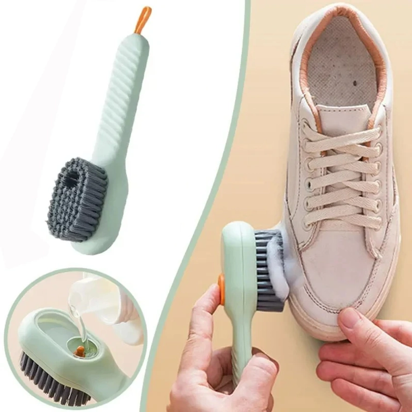 Multifunction Cleaning Shoe Brush Soft Automatic Liquid Shoe Brush Long Handle Clothes Soap Brush With Hook Clean Tool - AliExpress 322