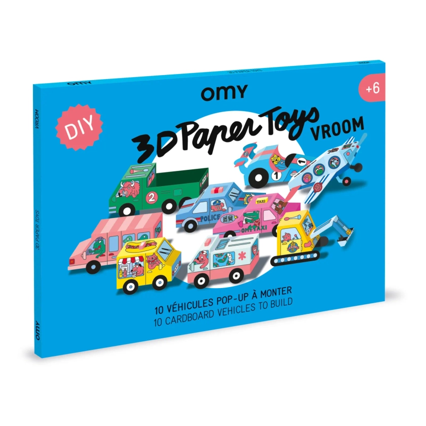 Omy - 3D Paper Toys - Vroom - Blau | Smallable